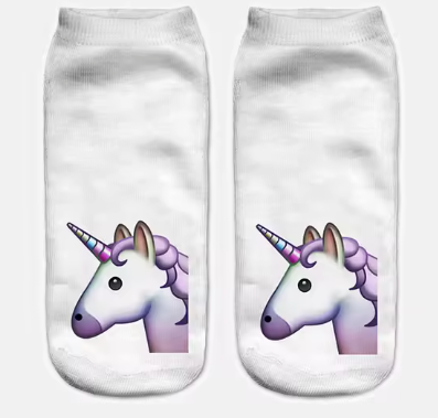 soquettes taille unique avec licorne
