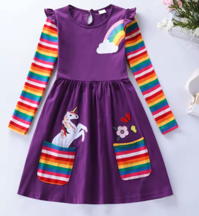 robe licorne manches coton