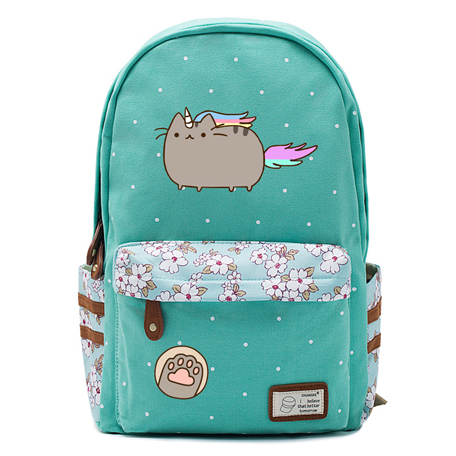 Cartable Licorne chat vert d eau amande