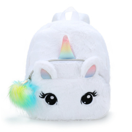 Cartable Licorne Fourrure Rose