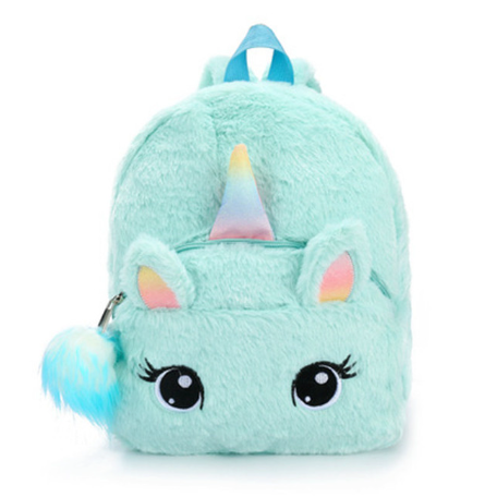 Cartable Licorne Fourrure Rose