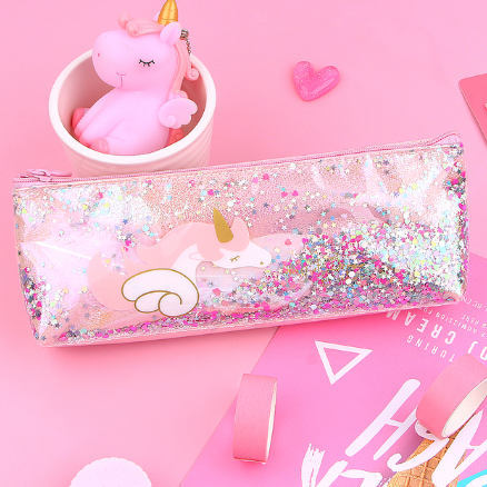 petite trousse ecole paillettes licorne