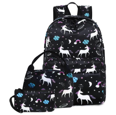 cartable noir avec licorne