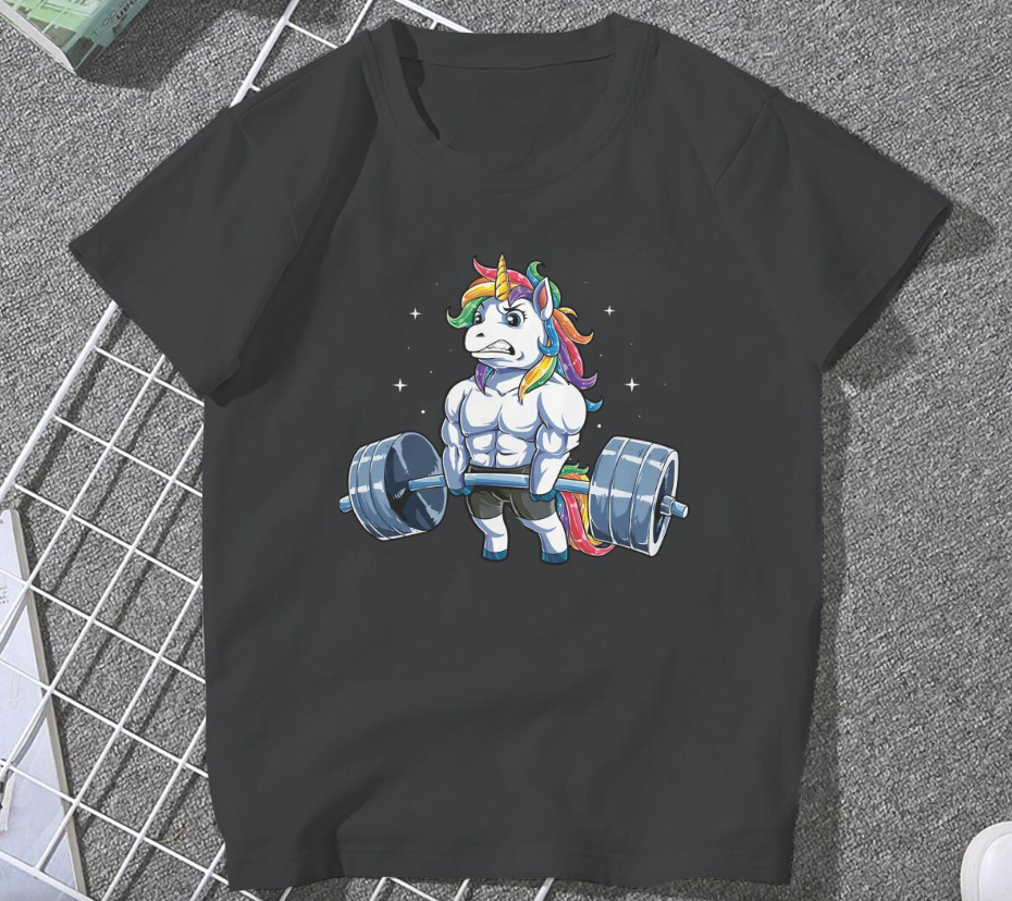 t shirt licorne musculation fitness
