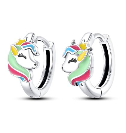 petite creole boucle d oreilles avec licorne pour enfant fille
