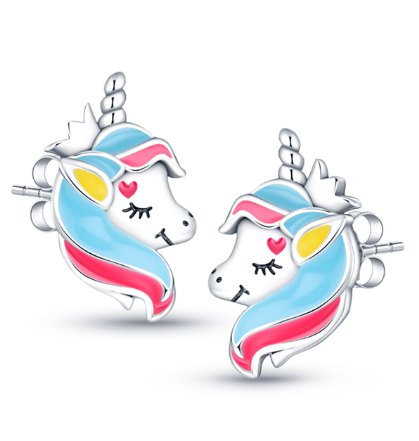 boucle d oreille licorne argent
