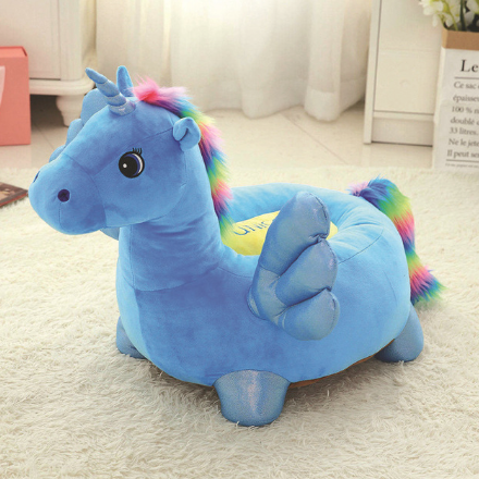 la plus belle peluche licorne bleu sofa canape