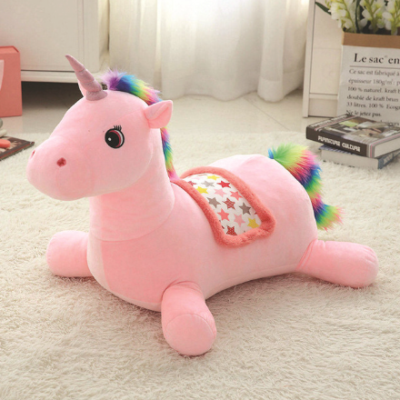 la plus belle Peluche Licorne Rose dada cheval