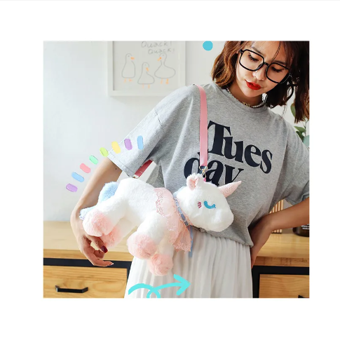Peluche Licorne Sac à bandoulière