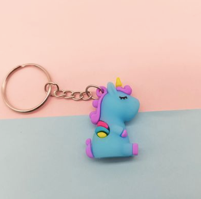 porte clef licorne emoji bleu
