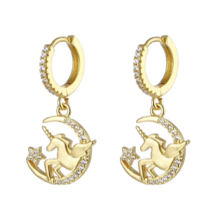 boucles d oreilles or faux diamant zircon