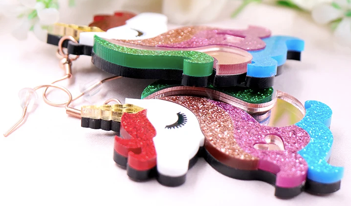 Boucles d'Oreilles Licorne Violette