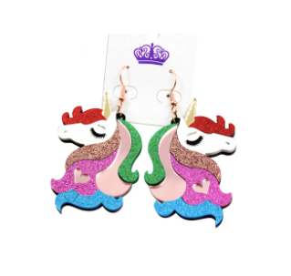 Boucles d'Oreilles Licorne Violette