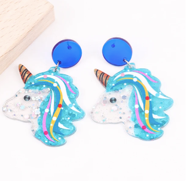 Boucles d'Oreilles Enfant Licorne Kawaii