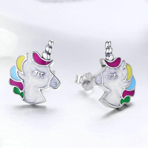 Boucles d'Oreilles Licorne Fillette (Argent)