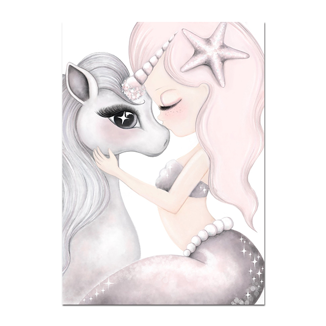 toile canevas licorne sirene