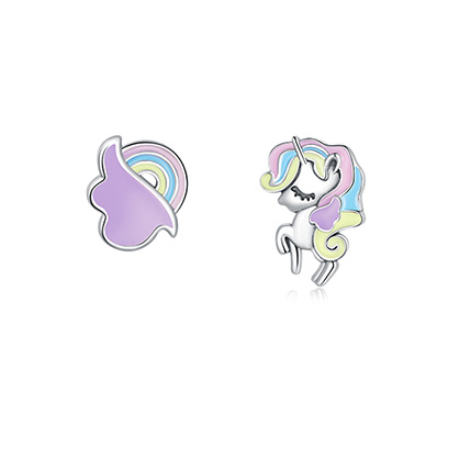 boucles d oreilles licorne argent