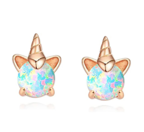 boucles d oreilles corne de licorne qui brille