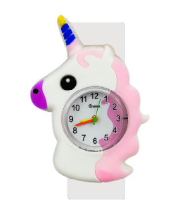 montre licorne bracelet blanc latex