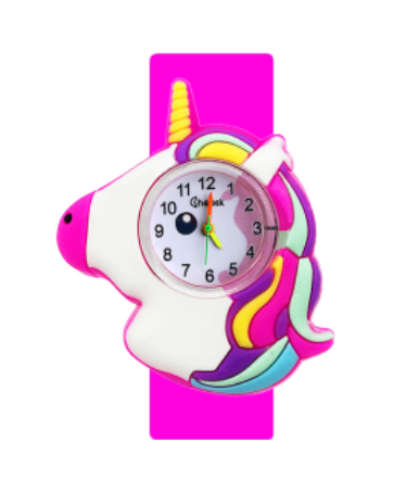 montre licorne rose fluo
