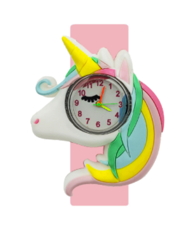 montre licorne pour fille rose pale