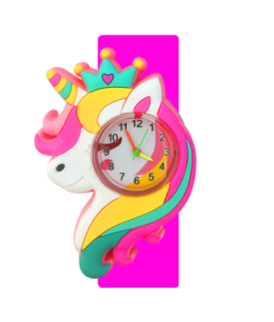 montre licorne slap rose