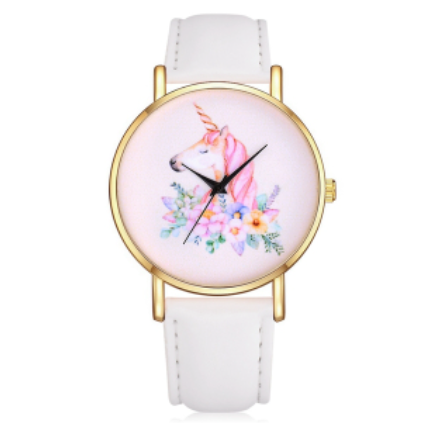 montre licorne fleurs
