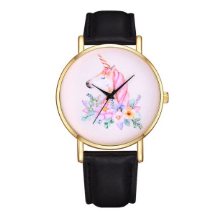 montre licorne soiree noire