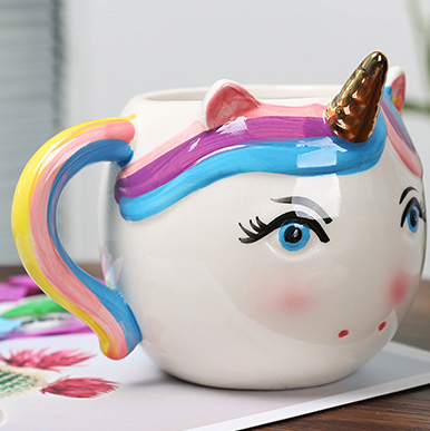 tasse licorne message multicolore