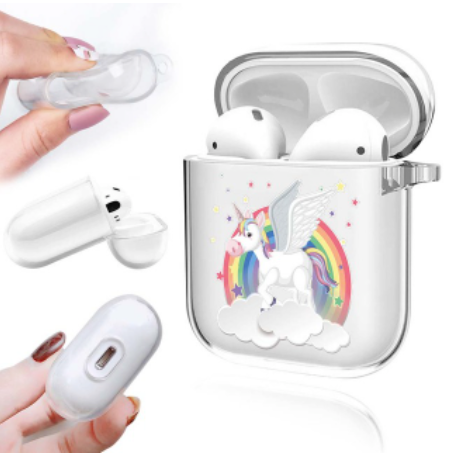 etui coque ecouteur sans fil avec licorne