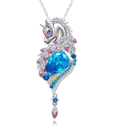 collier licorne cristal luxe