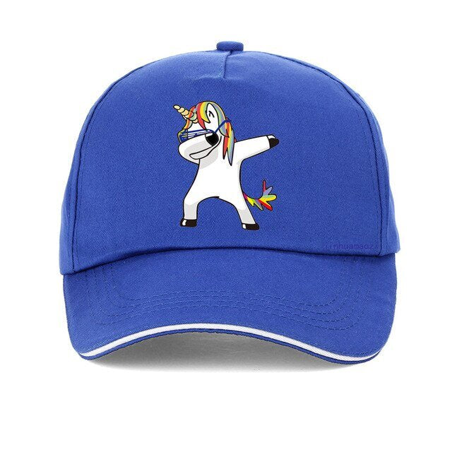 casquette bleu licorne