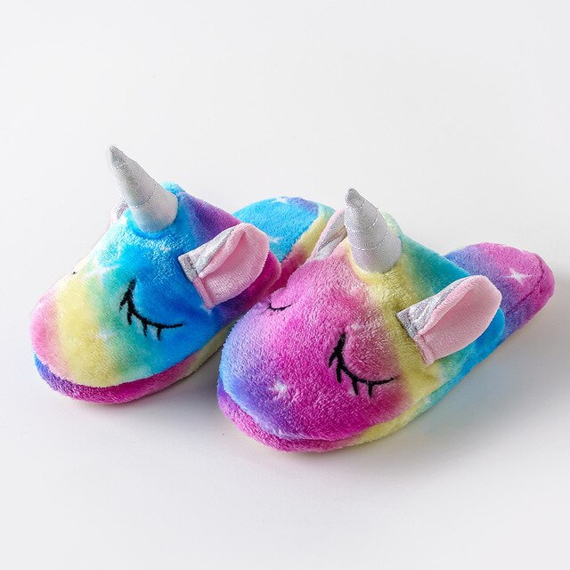 chausson licorne pour adulte texture peluche