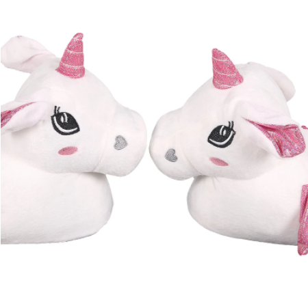 pantoufles deux tetes licornes