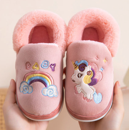 pantoufles fourres licorne