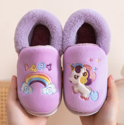 chaussons licorne parme