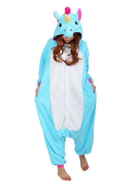 licorne combinaison bleu femme