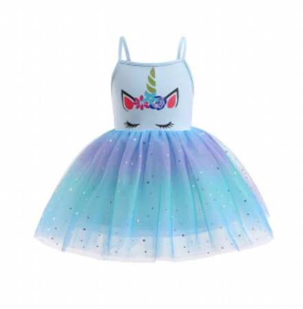 robe tulle bleu licorne deguisement