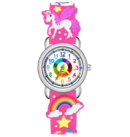montre licorne avec nuage arc en ciel et etoiles