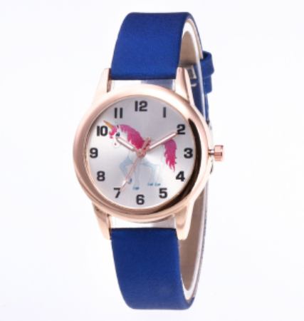 montre licorne or rose