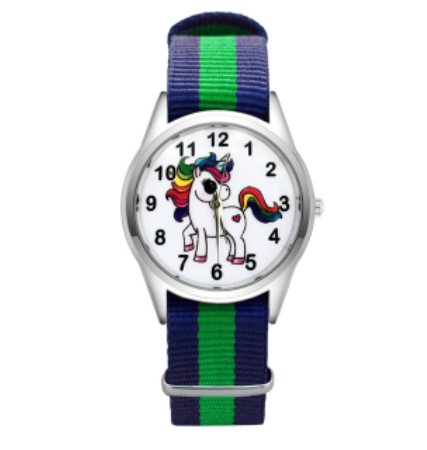 montre avec licorne cadran argent