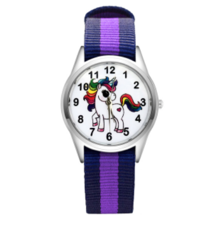 montre fille licorne tissu