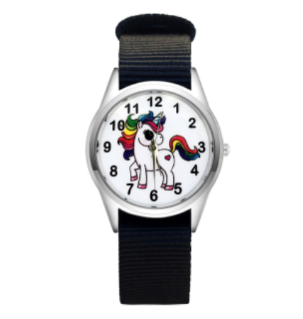montre licorne noir pour ado