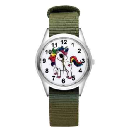 montre licorne kaki