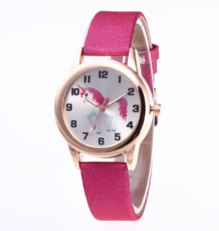montre rose fuchsia licorne