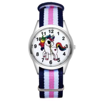 montre en nylon avec licorne