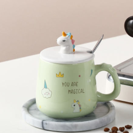 mug vert pomme licorne magique