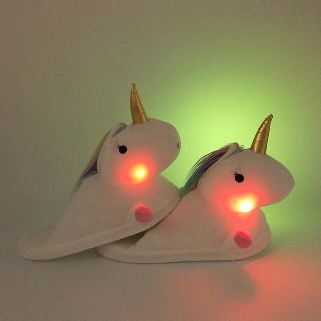 Pantoufle Licorne Adulte Lumineuse