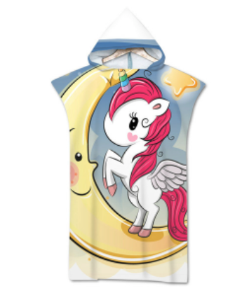grand poncho de bain avec licorne