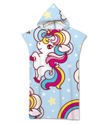 poncho de bain licorne enfant
